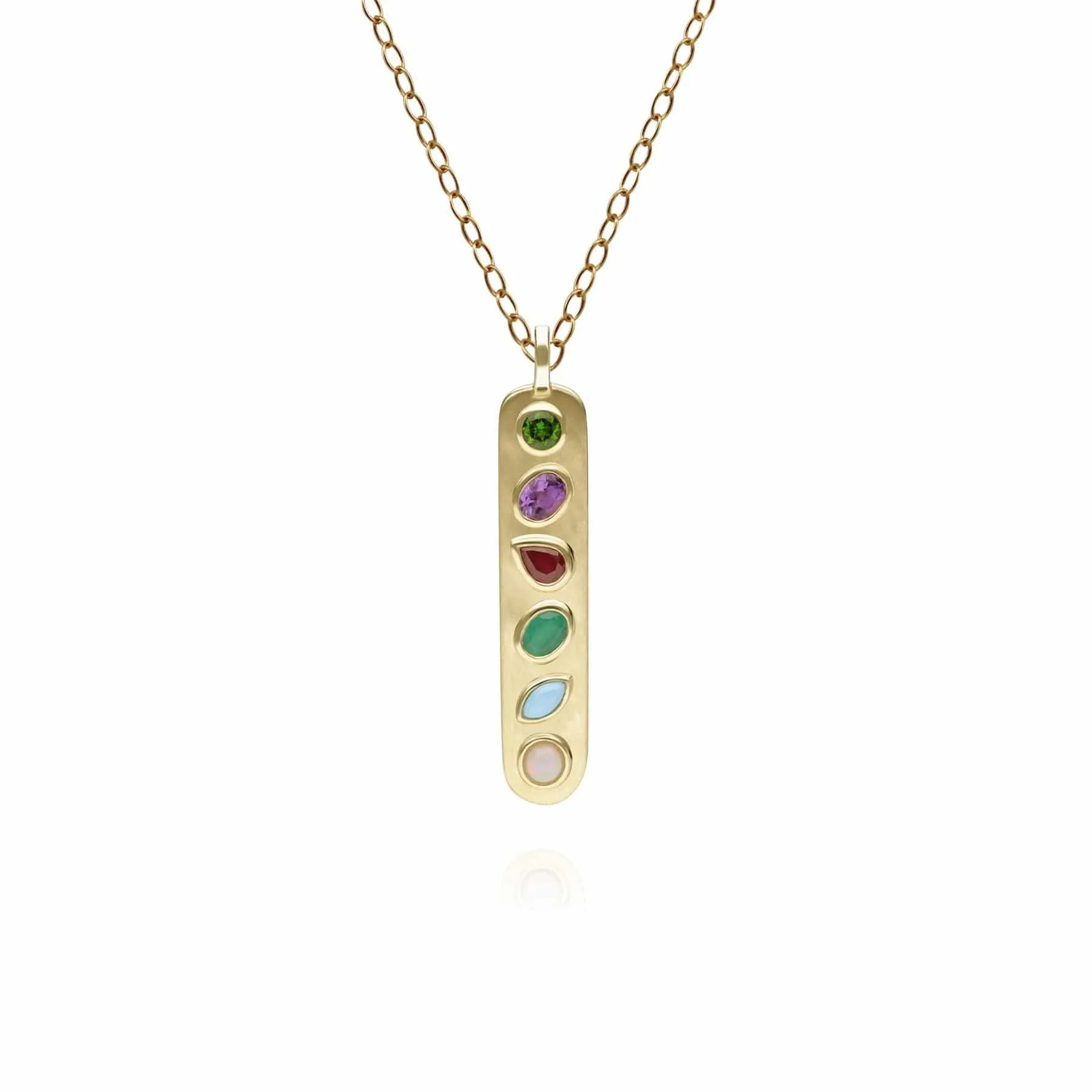 Coded Whispers 'Dare To' Acrostic Gemstone Pendant in Gold Plated Sterling Silver sold by Gemondo Jewellery