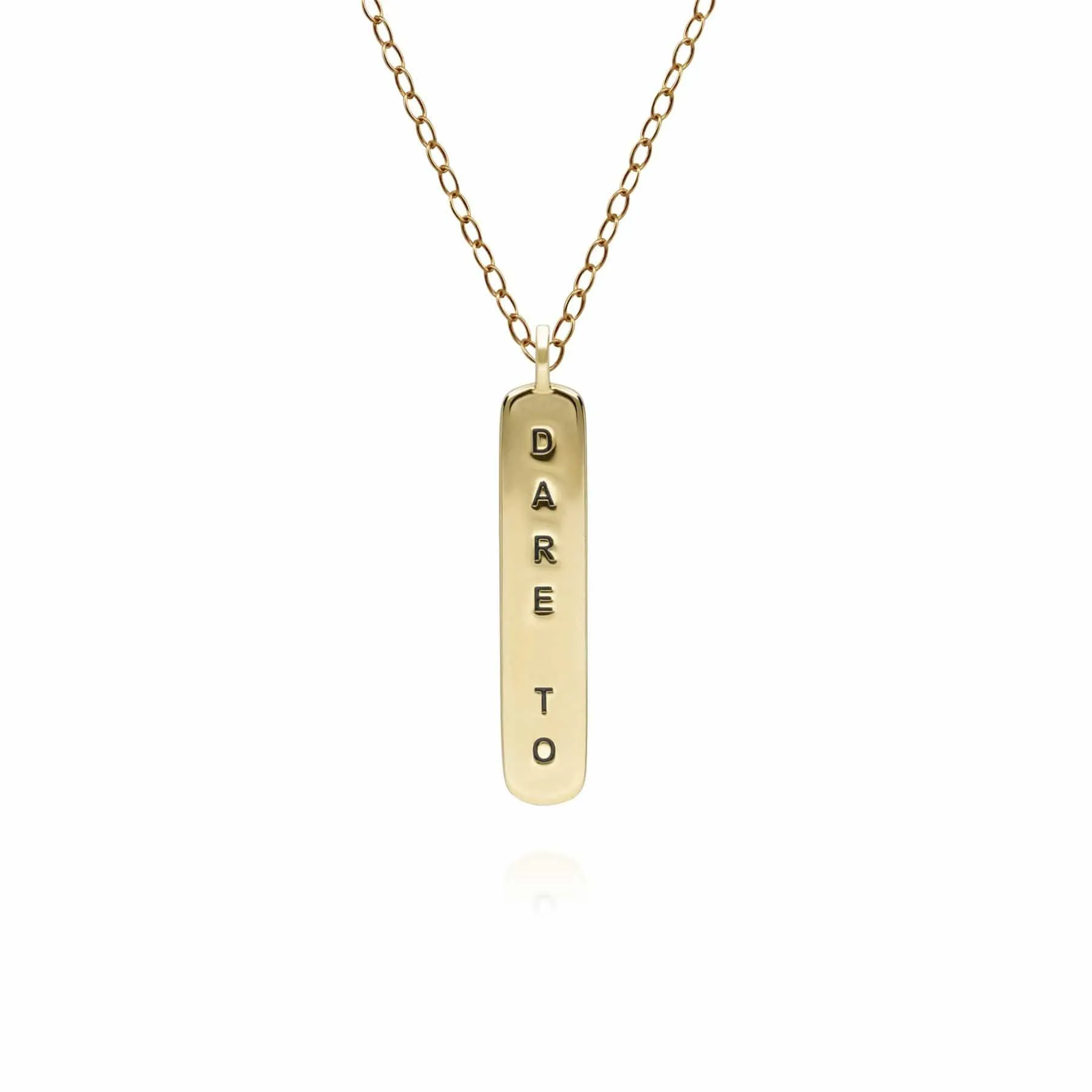 Coded Whispers 'Dare To' Acrostic Gemstone Pendant in Gold Plated Sterling Silver sold by Gemondo Jewellery product image thumbnail 4