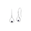 Classic Round Sapphire & Diamond Tear Drop Earrings & Pendant Set in 9ct White Gold sold by Gemondo Jewellery