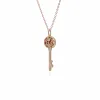 Rose Gold Plated Sterling Silver Clear Topaz Big Key Charm sold by Gemondo Jewellery