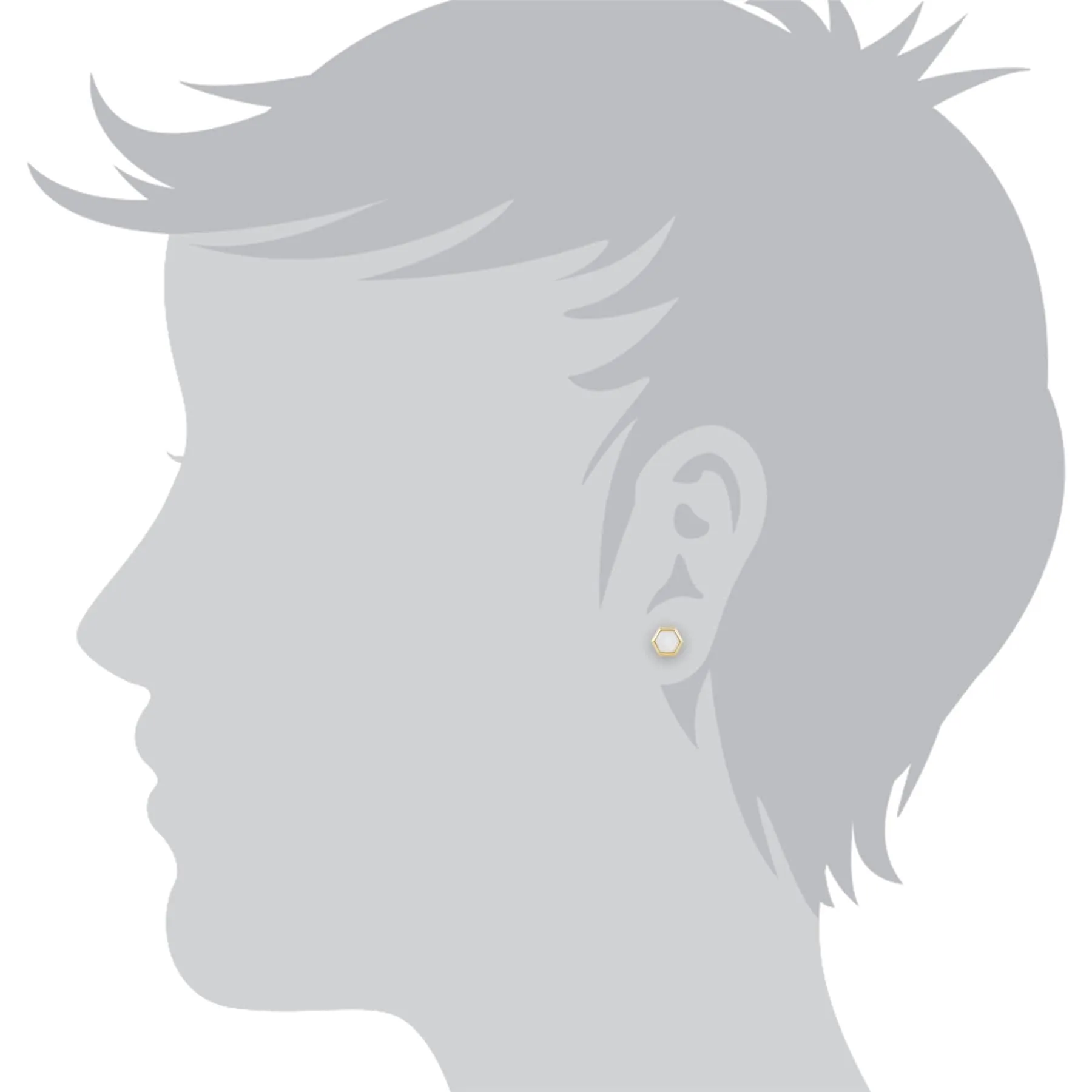 Geometric Mother of Pearl Prism Stud Earrings in Gold Plated 925 Sterling Silver sold by Gemondo Jewellery product image thumbnail 2