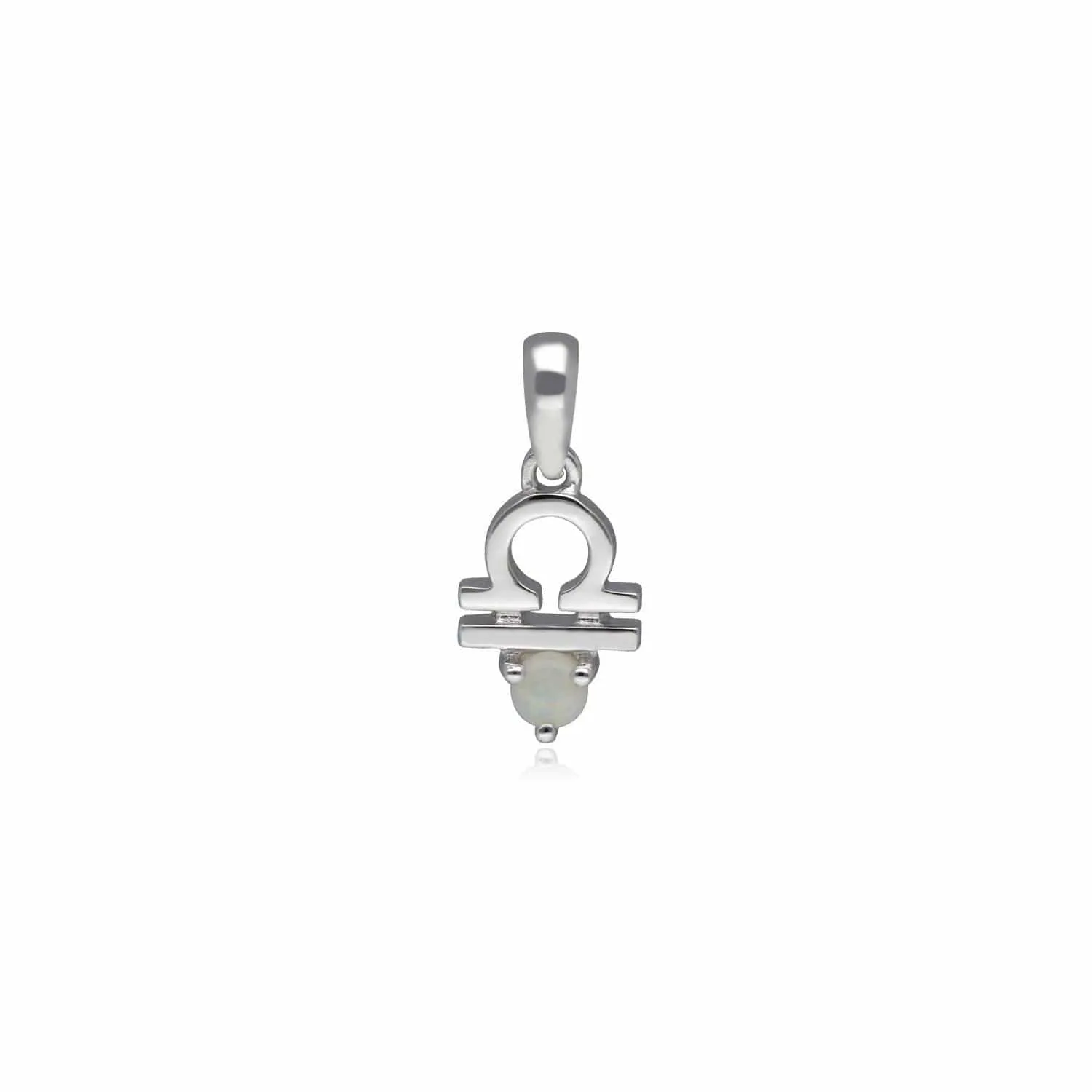 Opal Libra Zodiac Charm Necklace in 9ct White Gold sold by Gemondo Jewellery product image thumbnail 3