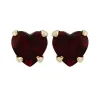 Petite Heart Garnet Stud Earrings in 9ct Yellow Gold sold by Gemondo Jewellery