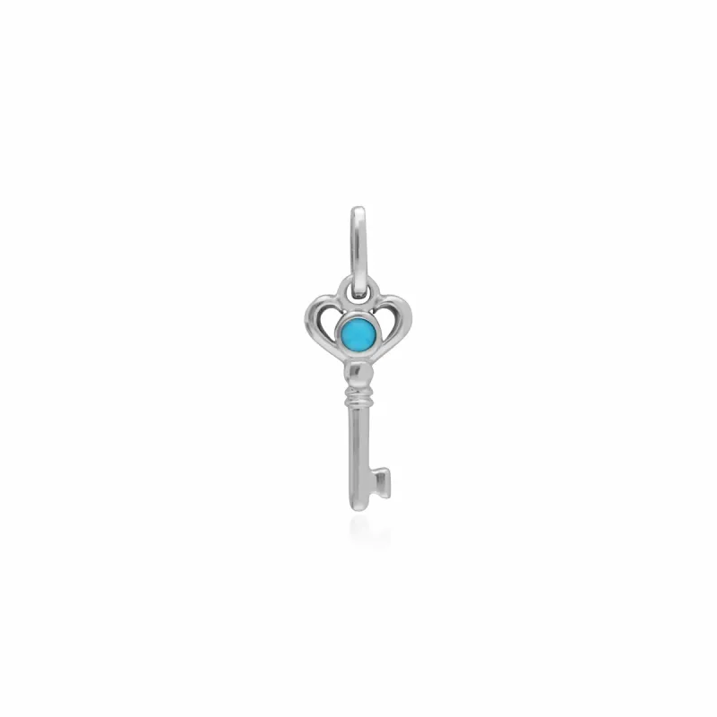 Gemondo Sterling Silver Turquoise Small Key Charm sold by Gemondo Jewellery