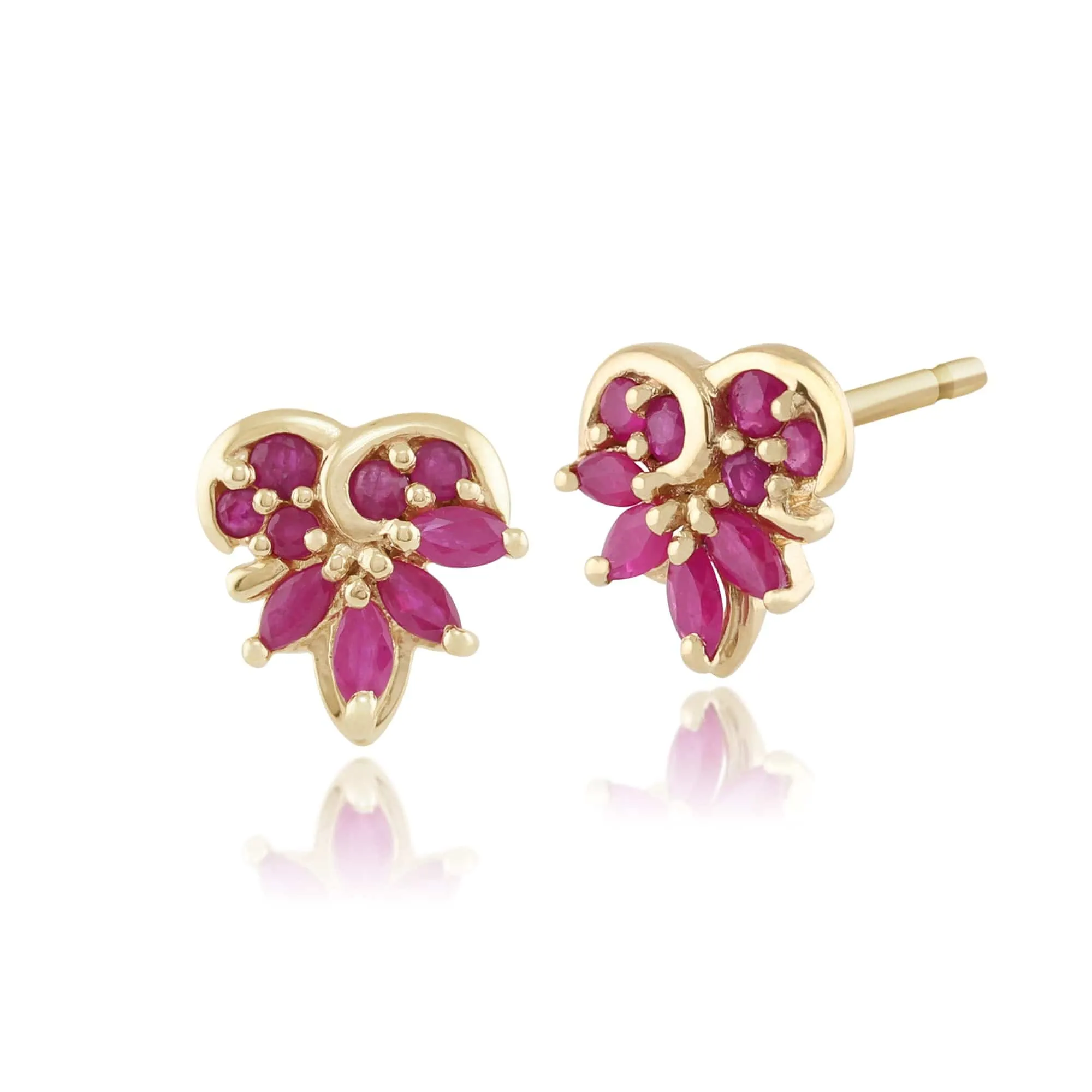 Classic Marquise Ruby Heart Stud Earrings & Pendant Set in 9ct Gold sold by Gemondo Jewellery product image thumbnail 4