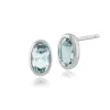 Classic Oval Aquamarine Bezel Stud Earrings & Pendant Set in 9ct White Gold sold by Gemondo Jewellery