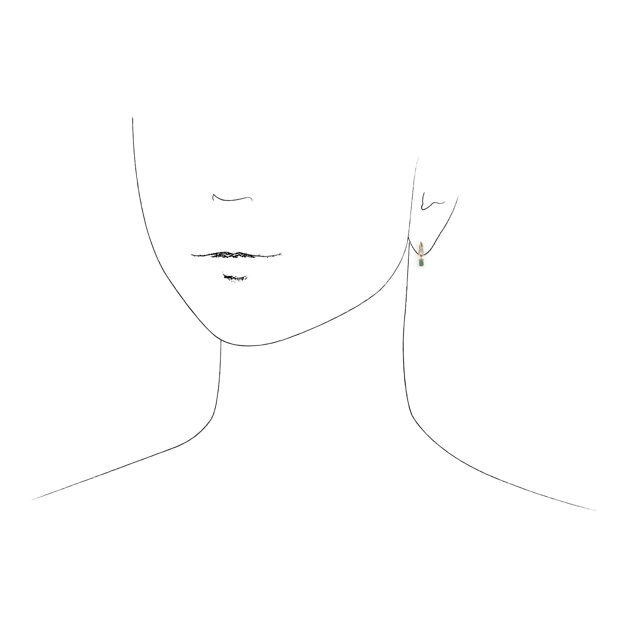 Classic Oval Peridot & Diamond Twist Drop Earrings in 9ct Yellow Gold sold by Gemondo Jewellery product image thumbnail 2