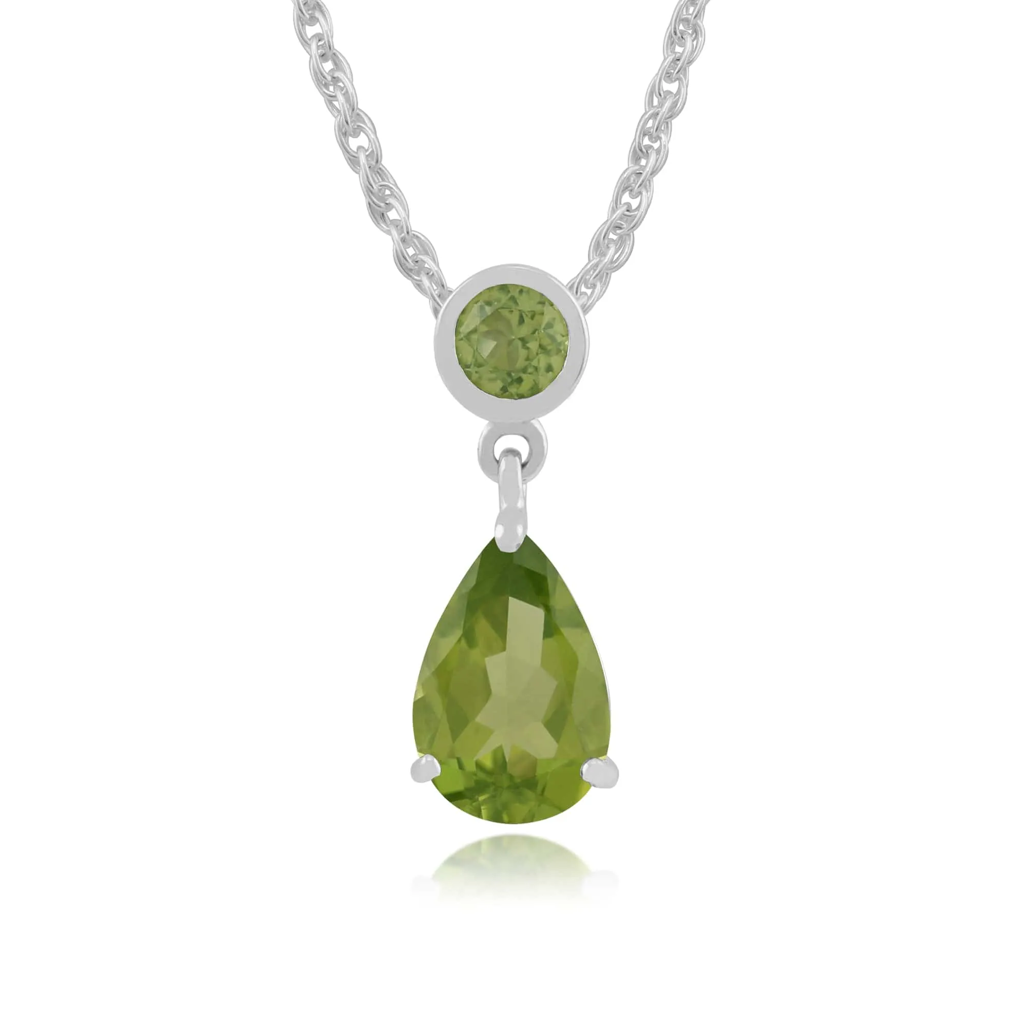 Gemondo 9ct White Gold 1.45ct Peridot Pendant on 45cm Chain sold by Gemondo Jewellery