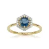 9ct Gold 0.92ct Sapphire & Diamond Halo Engagement Ring sold by Gemondo Jewellery