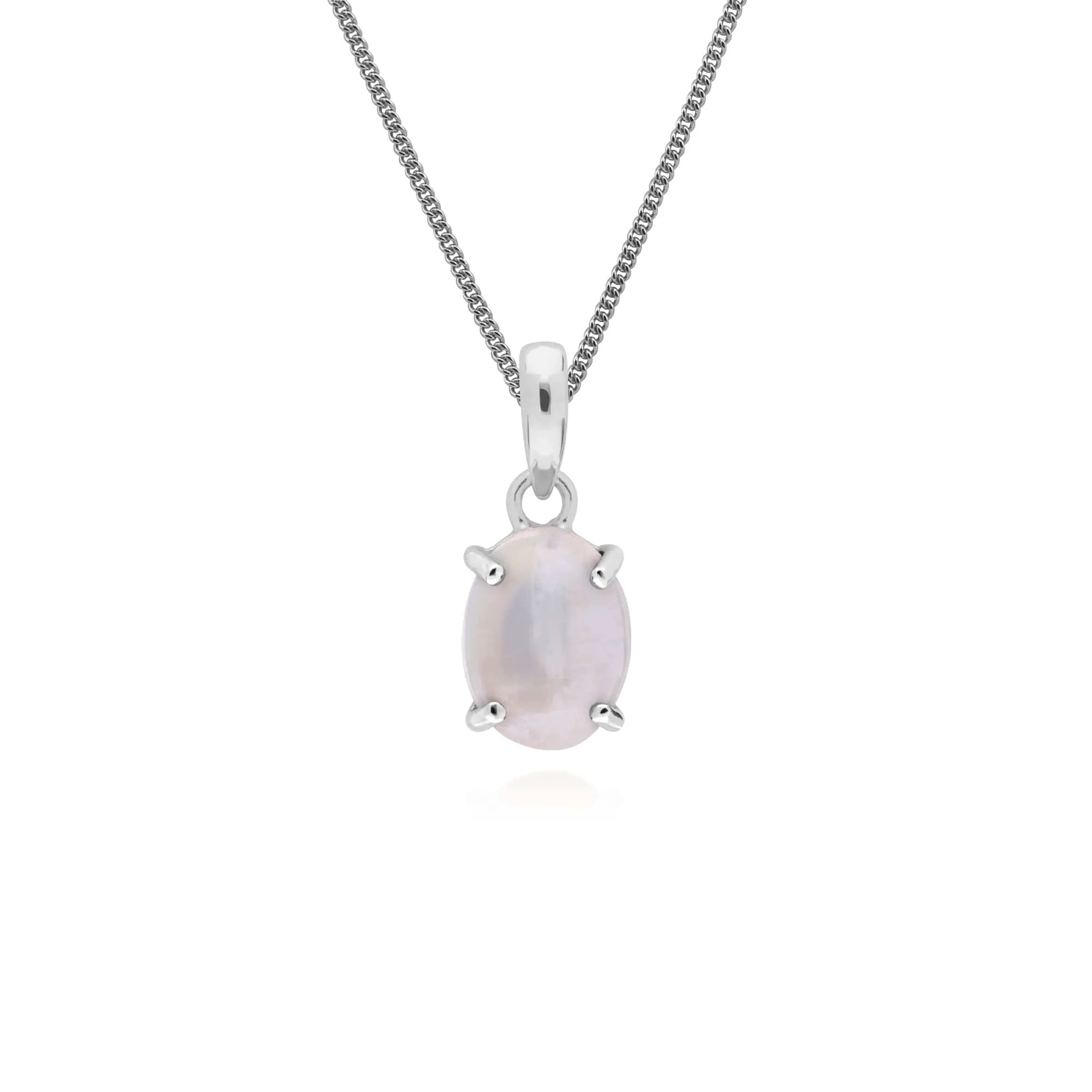 Classic Oval Rainbow Moonstone Bracelet & Pendant Set in 925 Sterling Silver sold by Gemondo Jewellery product image thumbnail 3