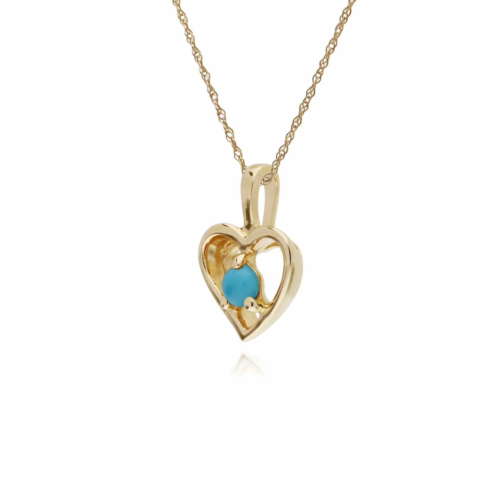 Gemondo 9ct Yellow Gold Turquoise Single Stone Heart 45cm Necklace sold by Gemondo Jewellery product image thumbnail 2