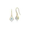 Classic Oval Blue Topaz & Diamond Leaf Drop Earrings & Pendant Set in 9ct Yellow Gold sold by Gemondo Jewellery