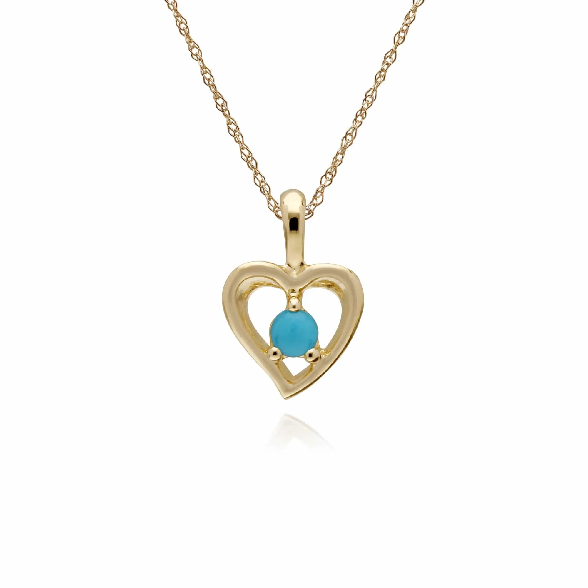 Gemondo 9ct Yellow Gold Turquoise Single Stone Heart 45cm Necklace sold by Gemondo Jewellery