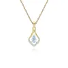 Classic Oval Blue Topaz & Diamond Leaf Drop Earrings & Pendant Set in 9ct Yellow Gold sold by Gemondo Jewellery