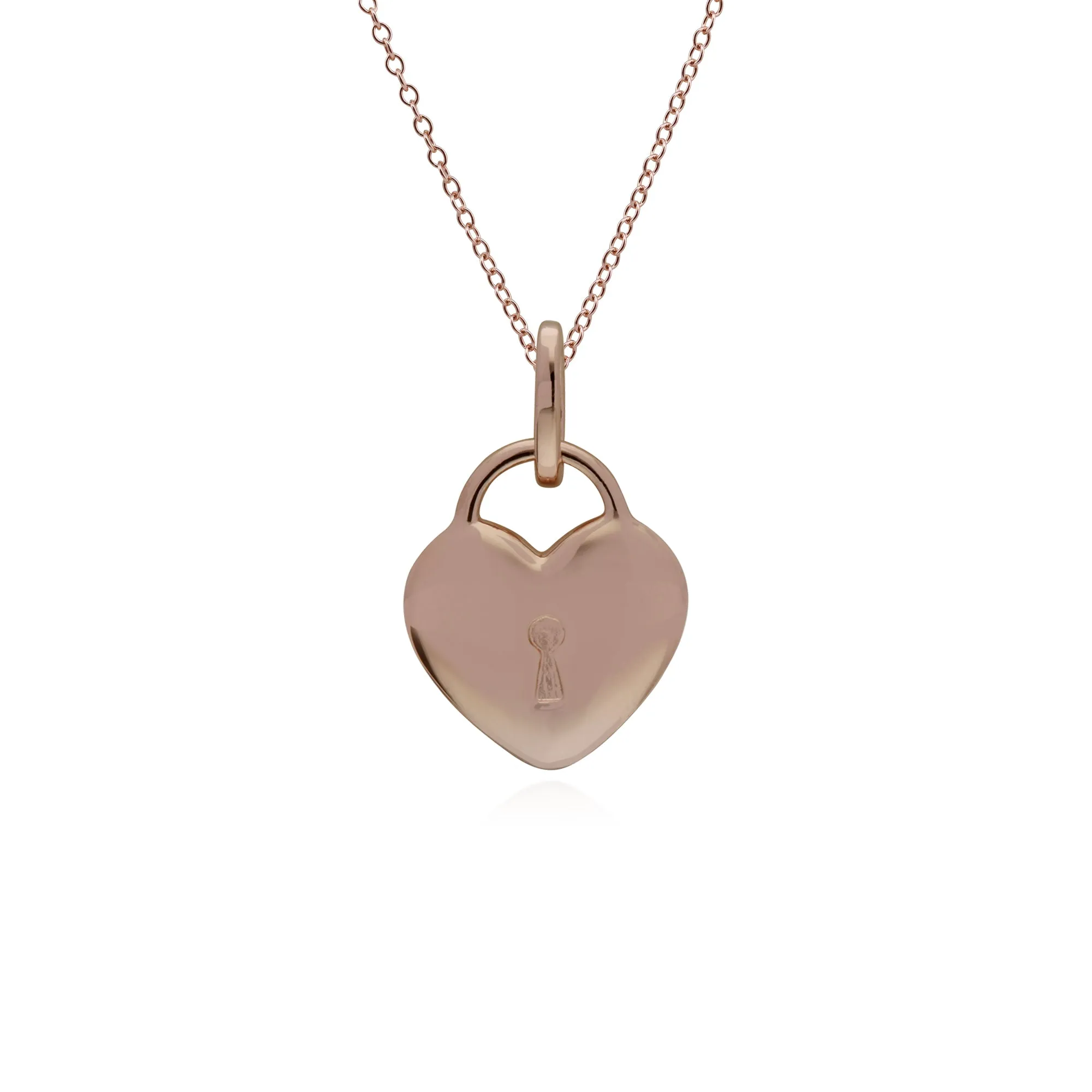Classic Heart Lock Pendant & Tanzanite Charm in Rose Gold Plated 925 Sterling Silver sold by Gemondo Jewellery product image thumbnail 3