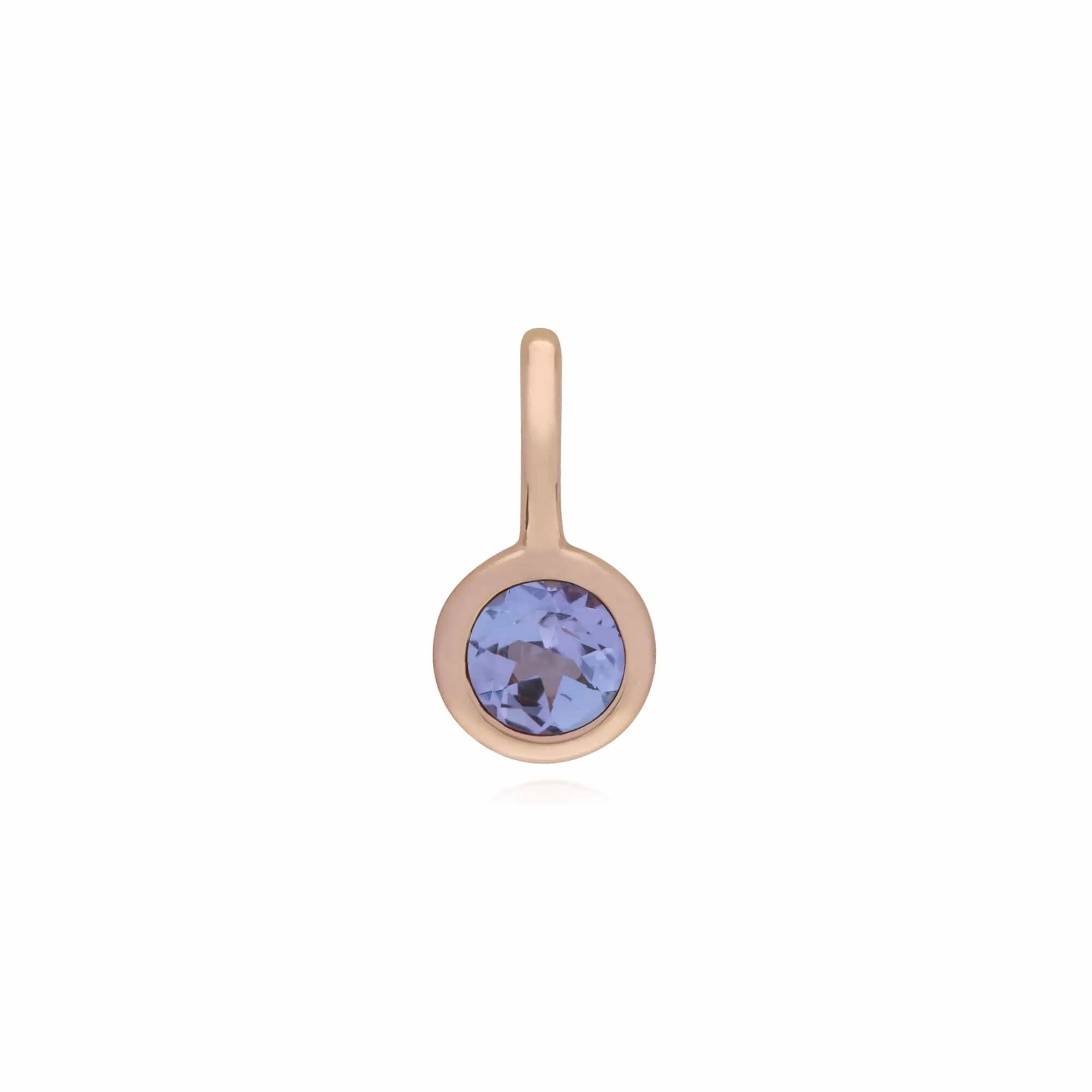 Classic Heart Lock Pendant & Tanzanite Charm in Rose Gold Plated 925 Sterling Silver sold by Gemondo Jewellery product image thumbnail 2