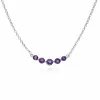 Classic Round Amethyst Gradient 5 Stone Necklace in 925 Sterling Silver sold by Gemondo Jewellery