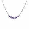 Classic Round Amethyst Gradient 5 Stone Necklace in 925 Sterling Silver sold by Gemondo Jewellery