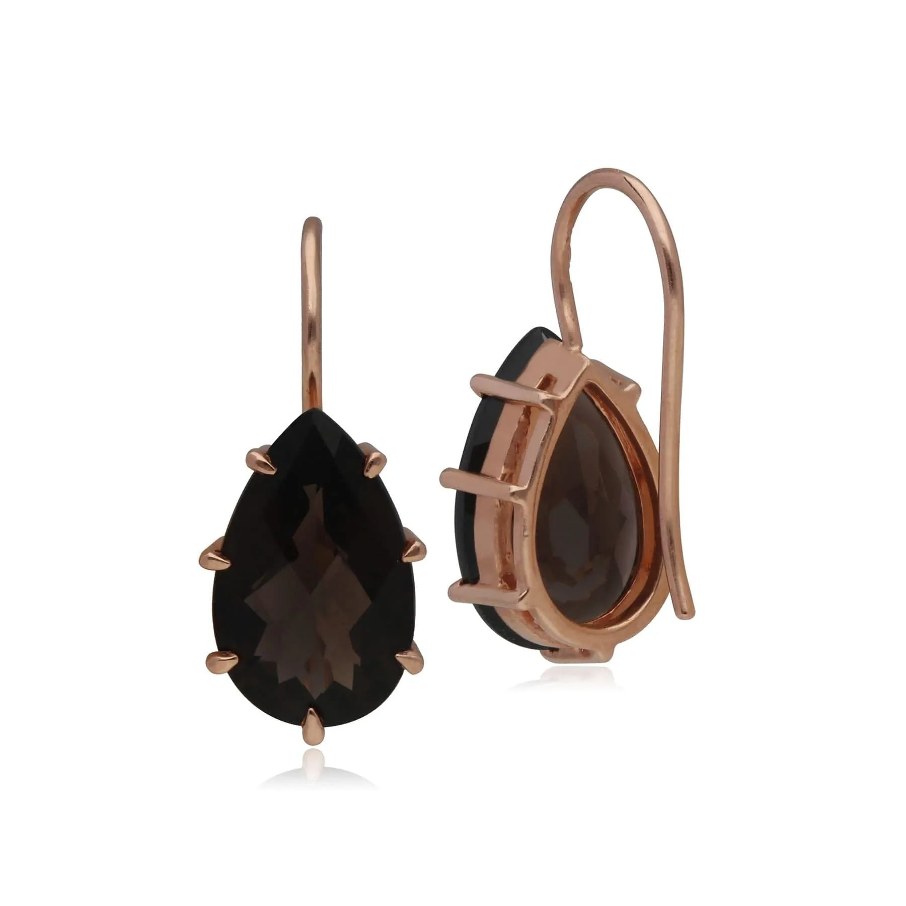 Kosmos Smokey Quartz Earrings in Rose Gold Plated Sterling Silver sold by Gemondo Jewellery product image thumbnail 2