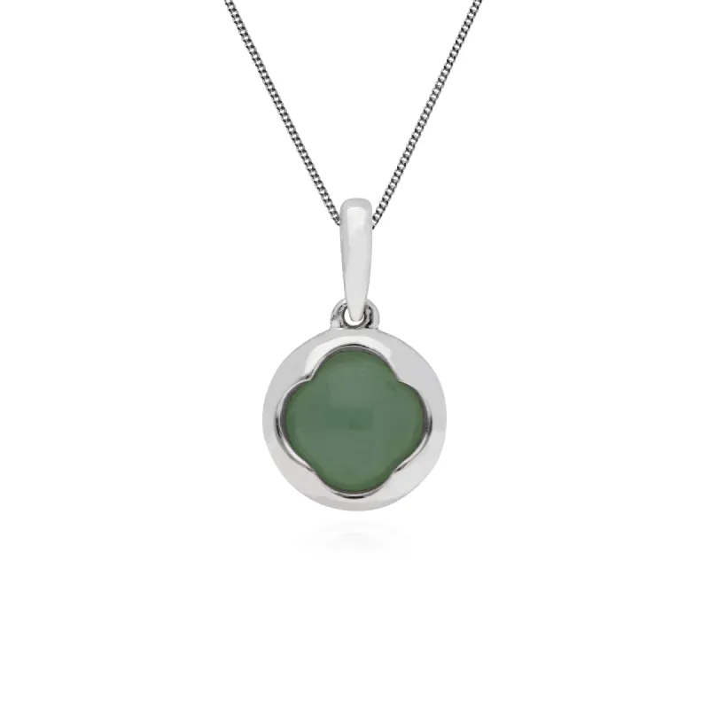Gemondo Sterling Silver Round Jade 6mm Pendant on 45cm Chain sold by Gemondo Jewellery