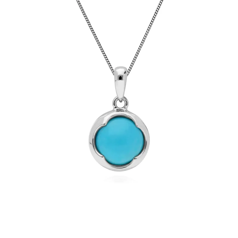 Gemondo Sterling Silver Round Turquoise Pendant on 45cm Chain sold by Gemondo Jewellery