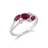 Classic Oval Ruby & Diamond Crossover Ring in 9ct White Gold sold by Gemondo Jewellery
