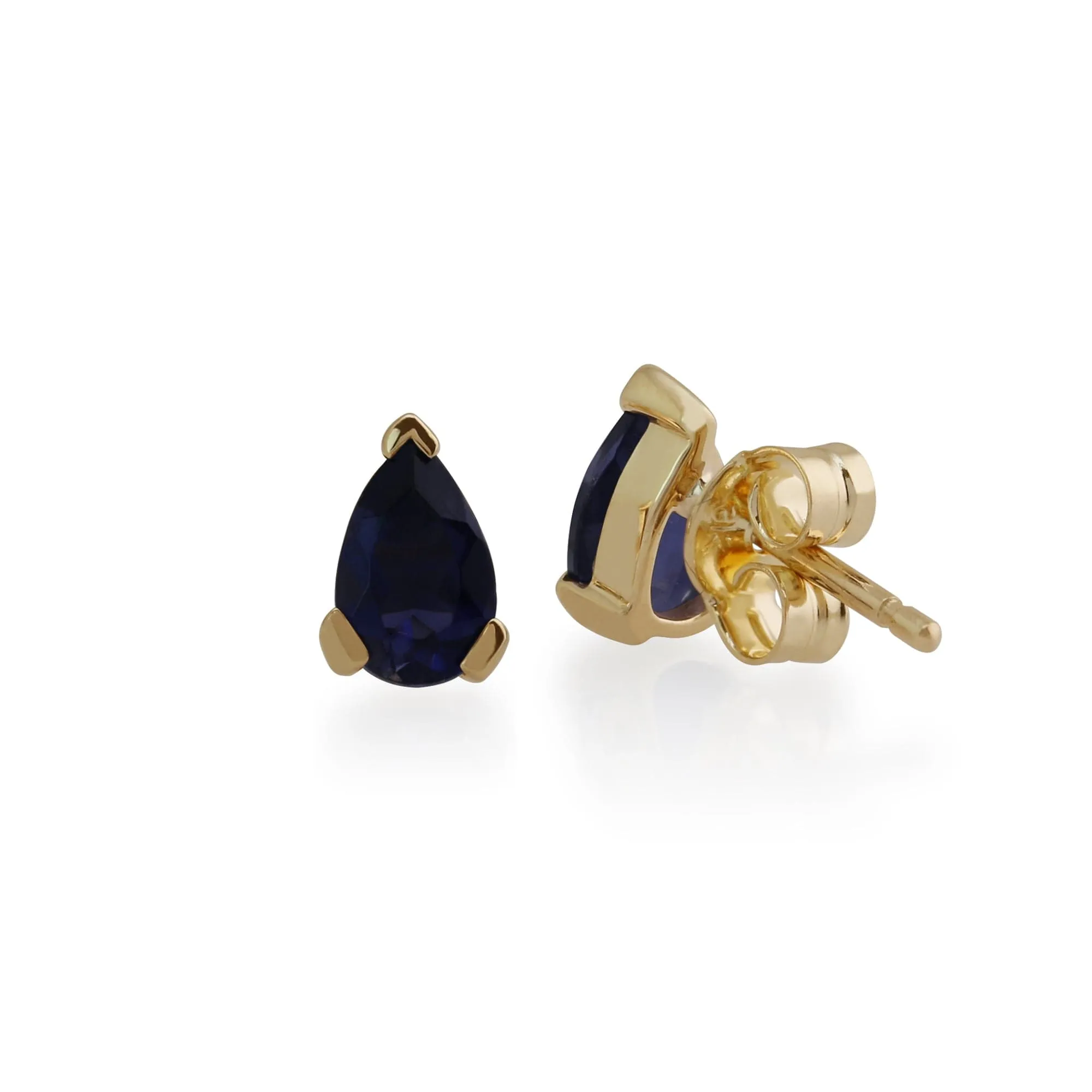 Classic Pear Iolite Claw Set Stud Earrings in 9ct Yellow Gold sold by Gemondo Jewellery product image thumbnail 2