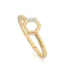 Diamond Pave Hexagon Stud Earring & Ring Set in 9ct Yellow Gold sold by Gemondo Jewellery