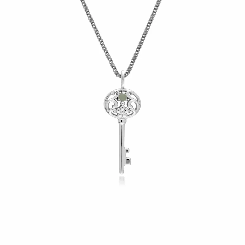 Gemondo Sterling Silver Jade Big Key Charm sold by Gemondo Jewellery