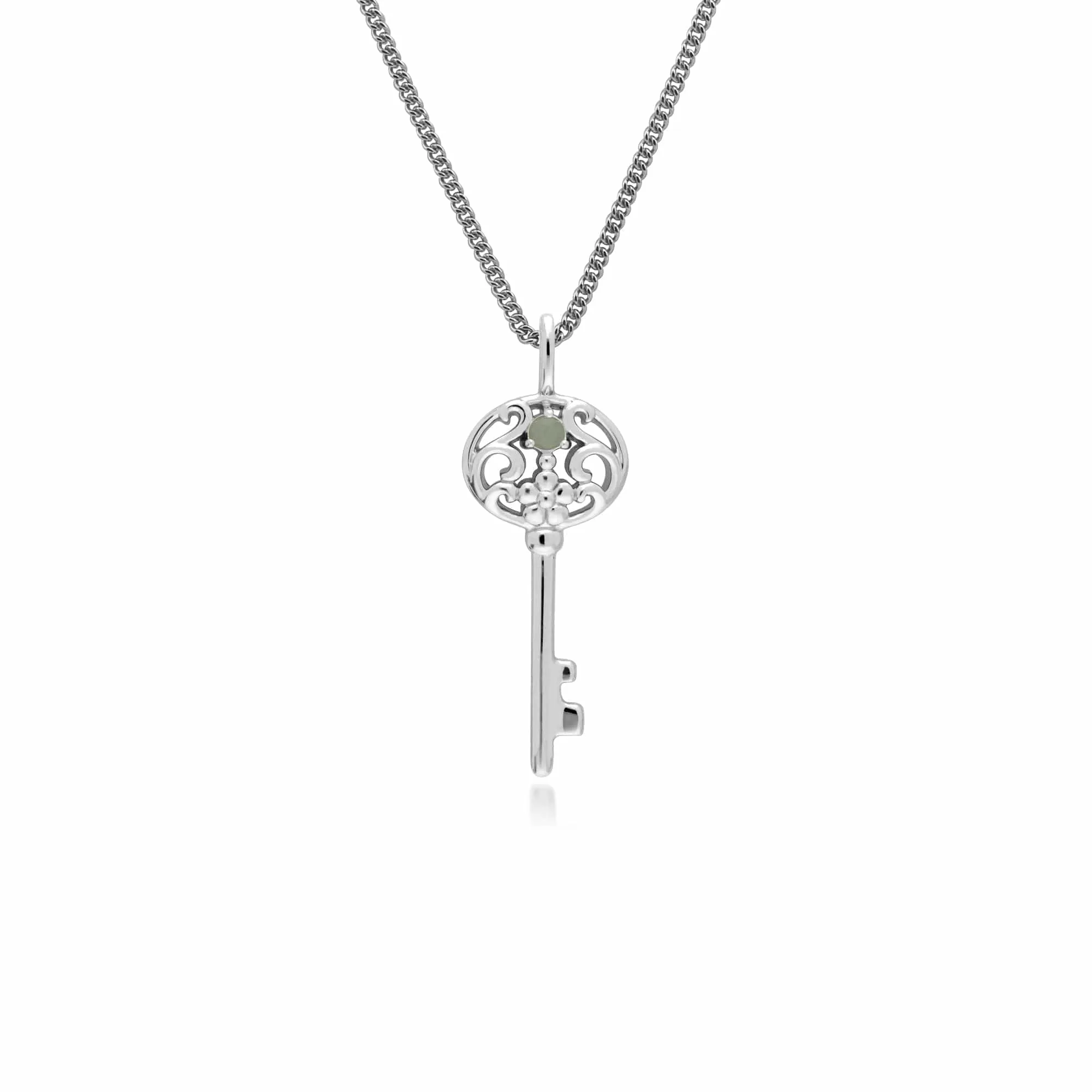 Gemondo Sterling Silver Jade Big Key Charm sold by Gemondo Jewellery