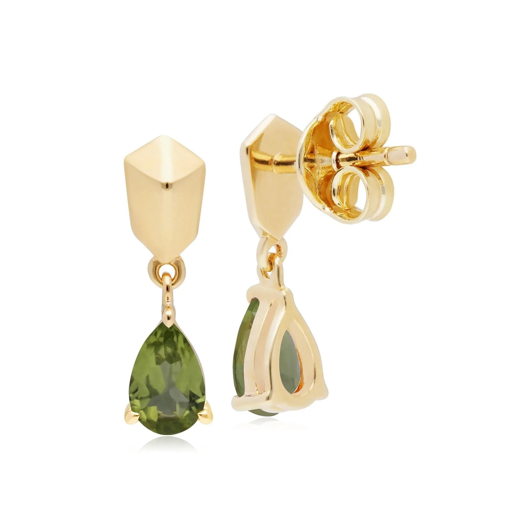 Micro Statement Peridot Earrings in Gold Plated Silver sold by Gemondo Jewellery product image thumbnail 2