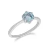 Classic Round Blue Topaz Claw Set Single Stone Ring in 925 Sterling Silver sold by Gemondo Jewellery