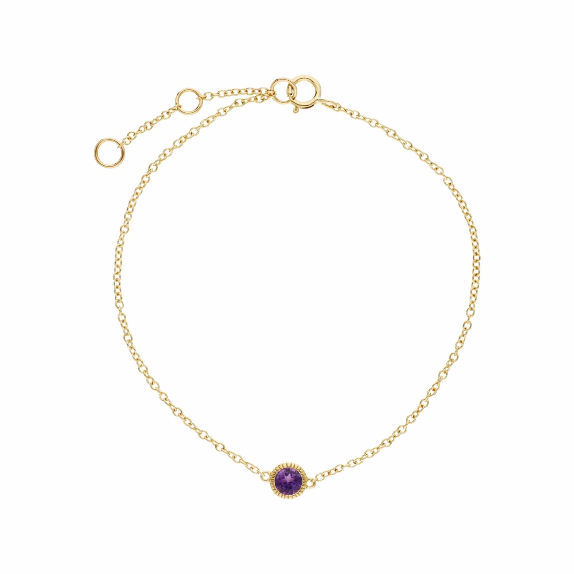 Gemondo 9ct Yellow Gold Amethyst Single Stone Round Milgrain 19cm Bracelet sold by Gemondo Jewellery product image thumbnail 2