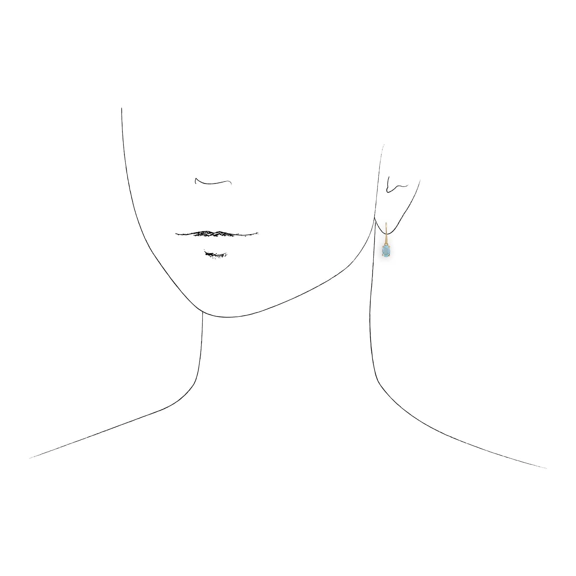 Classic Oval Blue Topaz Claw Set Drop Earrings in 9ct Yellow Gold sold by Gemondo Jewellery product image thumbnail 2