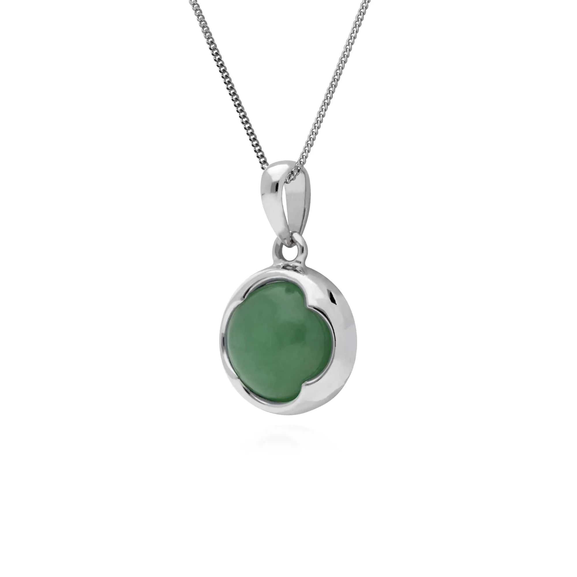Geometric Sugarloaf Jade Circular Prism Pendant in 925 Sterling Silver sold by Gemondo Jewellery product image thumbnail 2