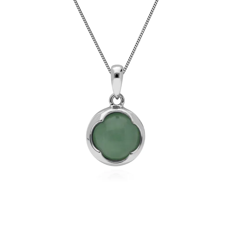 Geometric Sugarloaf Jade Circular Prism Pendant in  925 Sterling Silver sold by Gemondo Jewellery