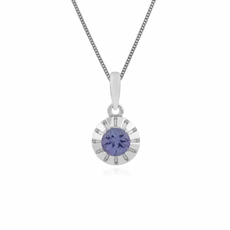 Gemondo 925 Sterling Silver 0.17ct Tanzanite Single Stone Pendant on 45cm Chain sold by Gemondo Jewellery