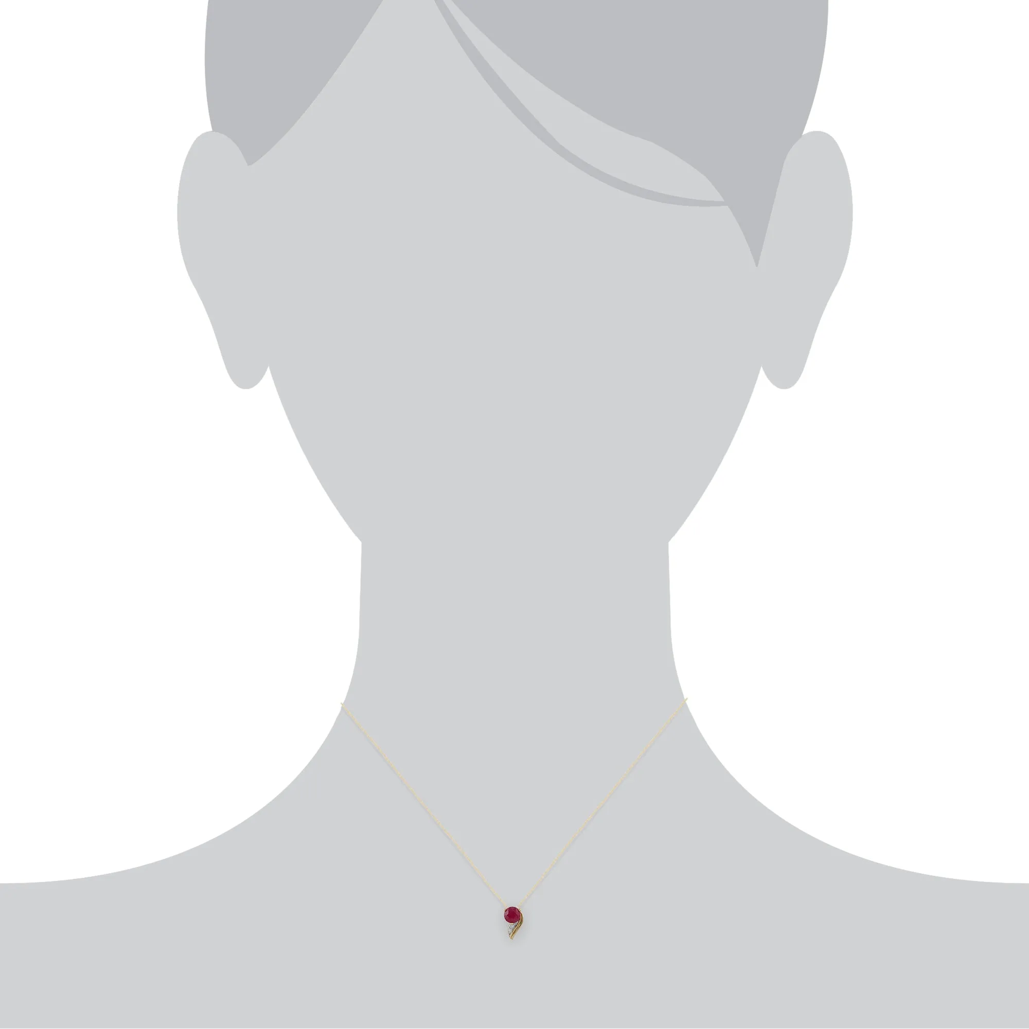 Gemondo 9ct Yellow Gold 0.62ct Ruby and 0.01ct Diamond Pendant with 45cm Chain sold by Gemondo Jewellery product image thumbnail 3