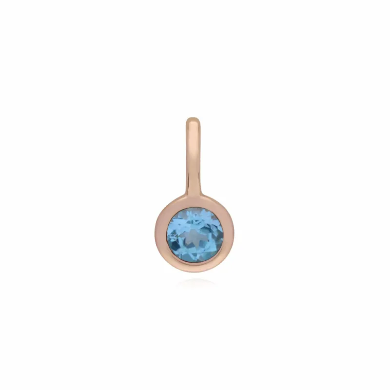 Gemondo Rose Gold Plated Sterling Silver Blue Topaz Charm sold by Gemondo Jewellery