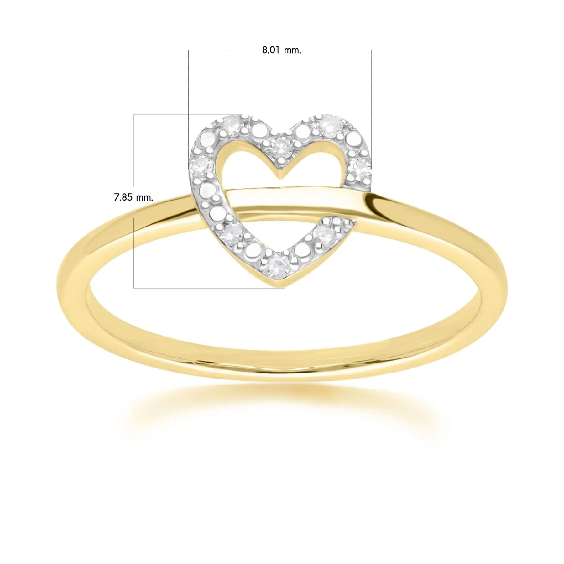 Diamond Love Heart Ring in 9ct Yellow Gold sold by Gemondo Jewellery product image thumbnail 4