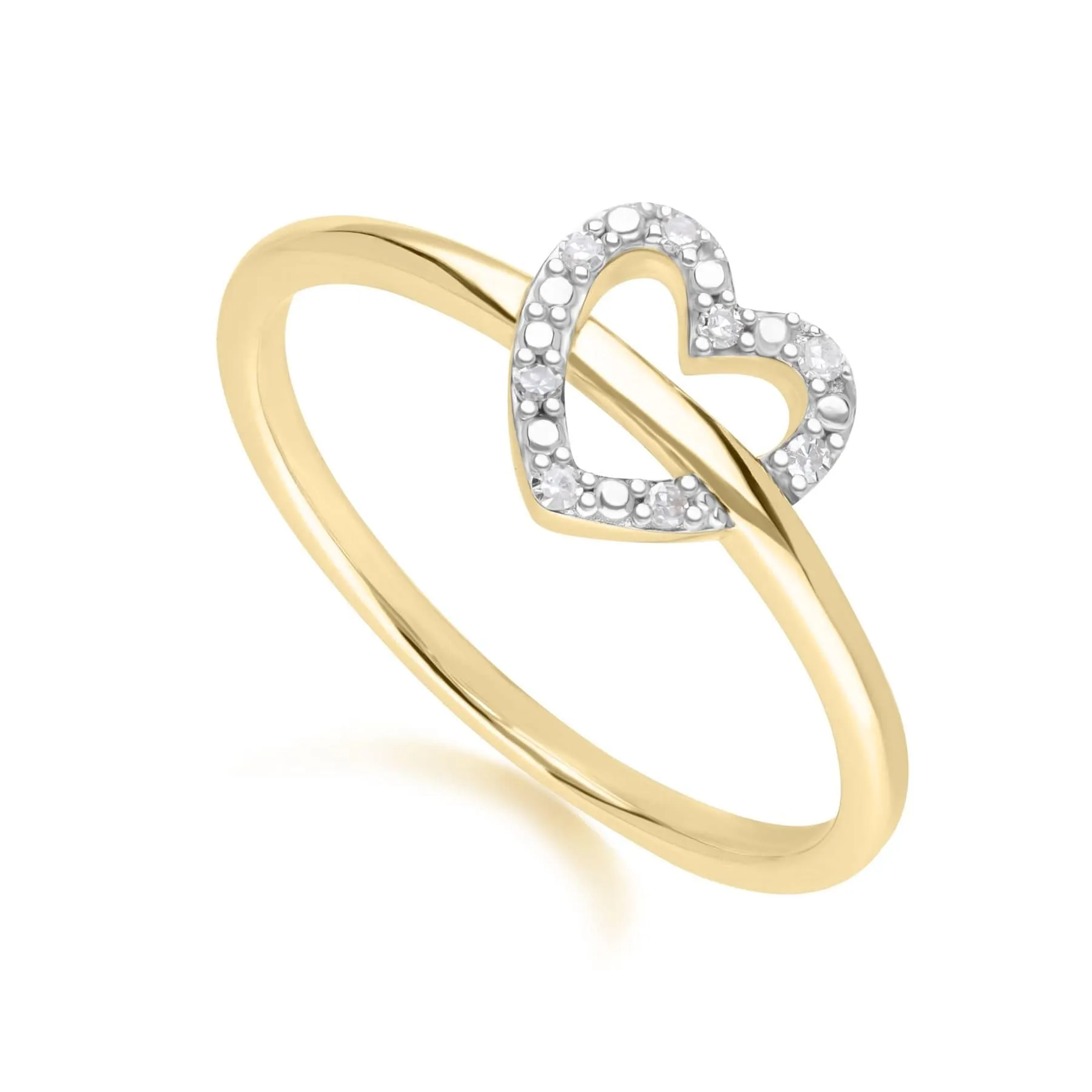 Diamond Love Heart Ring in 9ct Yellow Gold sold by Gemondo Jewellery product image thumbnail 3