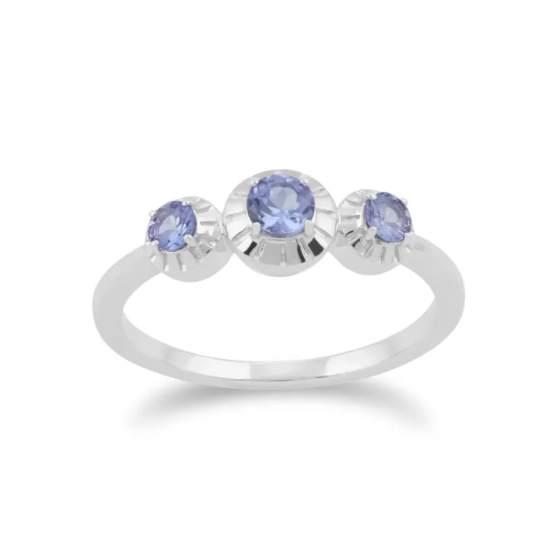 Gemondo 925 Sterling Silver 0.36ct Tanzanite Three Stone Ring sold by Gemondo Jewellery