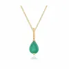 Classic Pear Emerald Pendant in 9ct Yellow Gold sold by Gemondo Jewellery