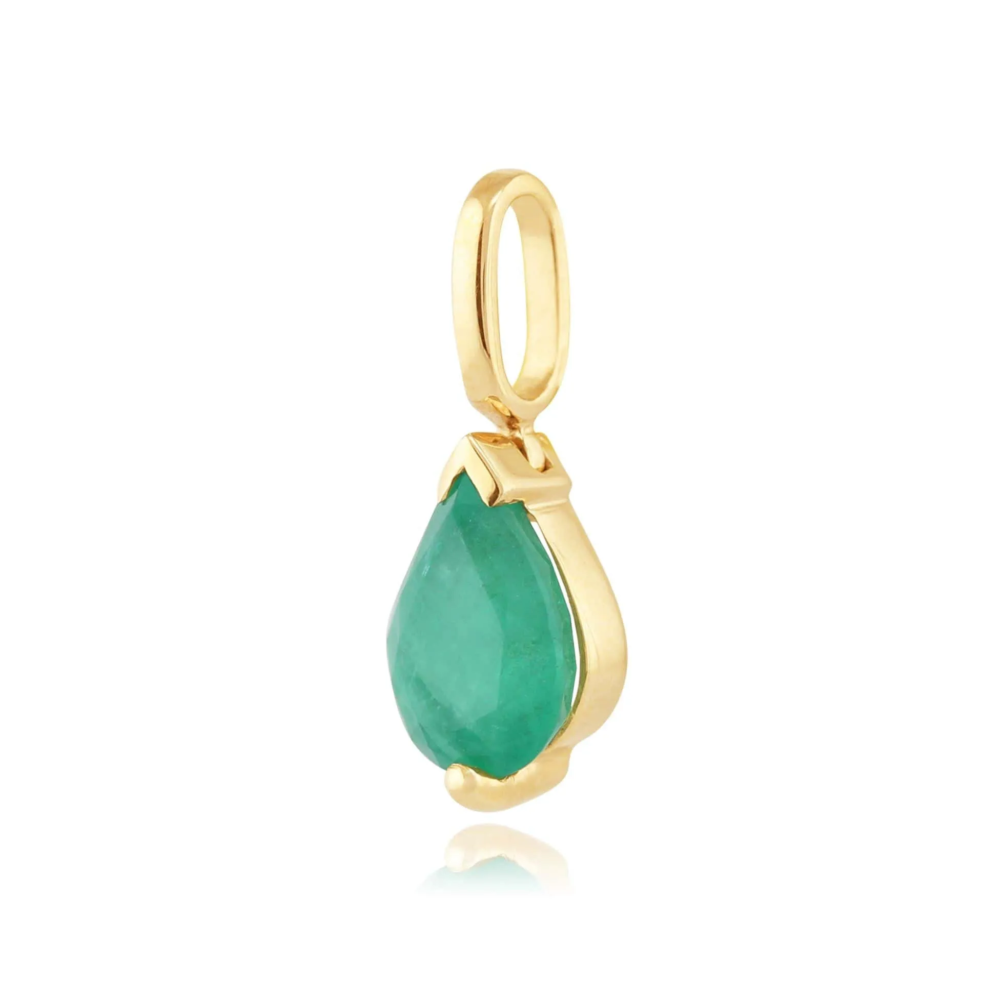 Classic Pear Emerald Pendant in 9ct Yellow Gold sold by Gemondo Jewellery product image thumbnail 2