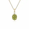 Gemondo 9ct Yellow Gold Peridot & Diamond Oval Cluster Pendant on 45cm Chain sold by Gemondo Jewellery