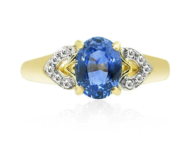 9ct Yellow Gold Light Blue Sapphire Ring sold by Gemondo Jewellery product image thumbnail 4