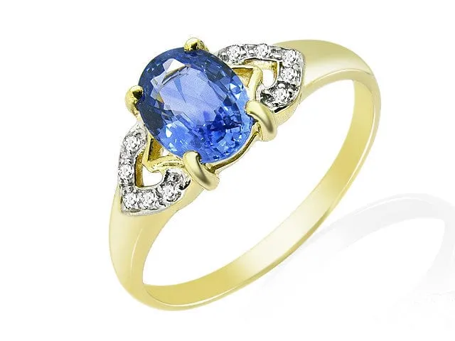 9ct Yellow Gold Light Blue Sapphire Ring sold by Gemondo Jewellery