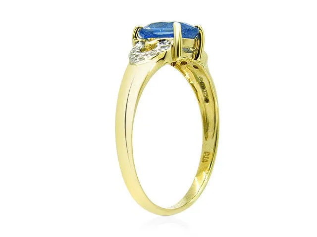 9ct Yellow Gold Light Blue Sapphire Ring sold by Gemondo Jewellery product image thumbnail 2