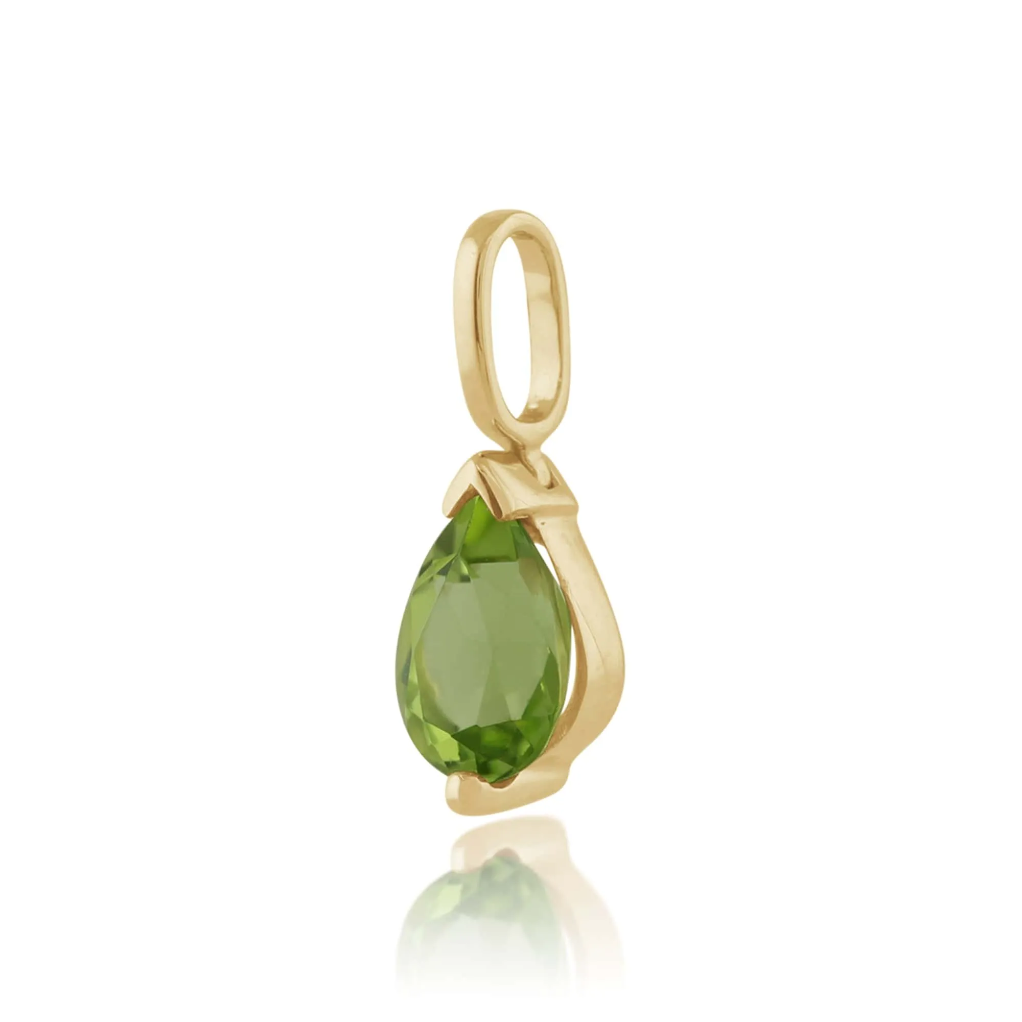 Classic Pear Peridot Single Stone Stud Earrings & Pendant Set in 9ct Yellow Gold sold by Gemondo Jewellery product image thumbnail 5