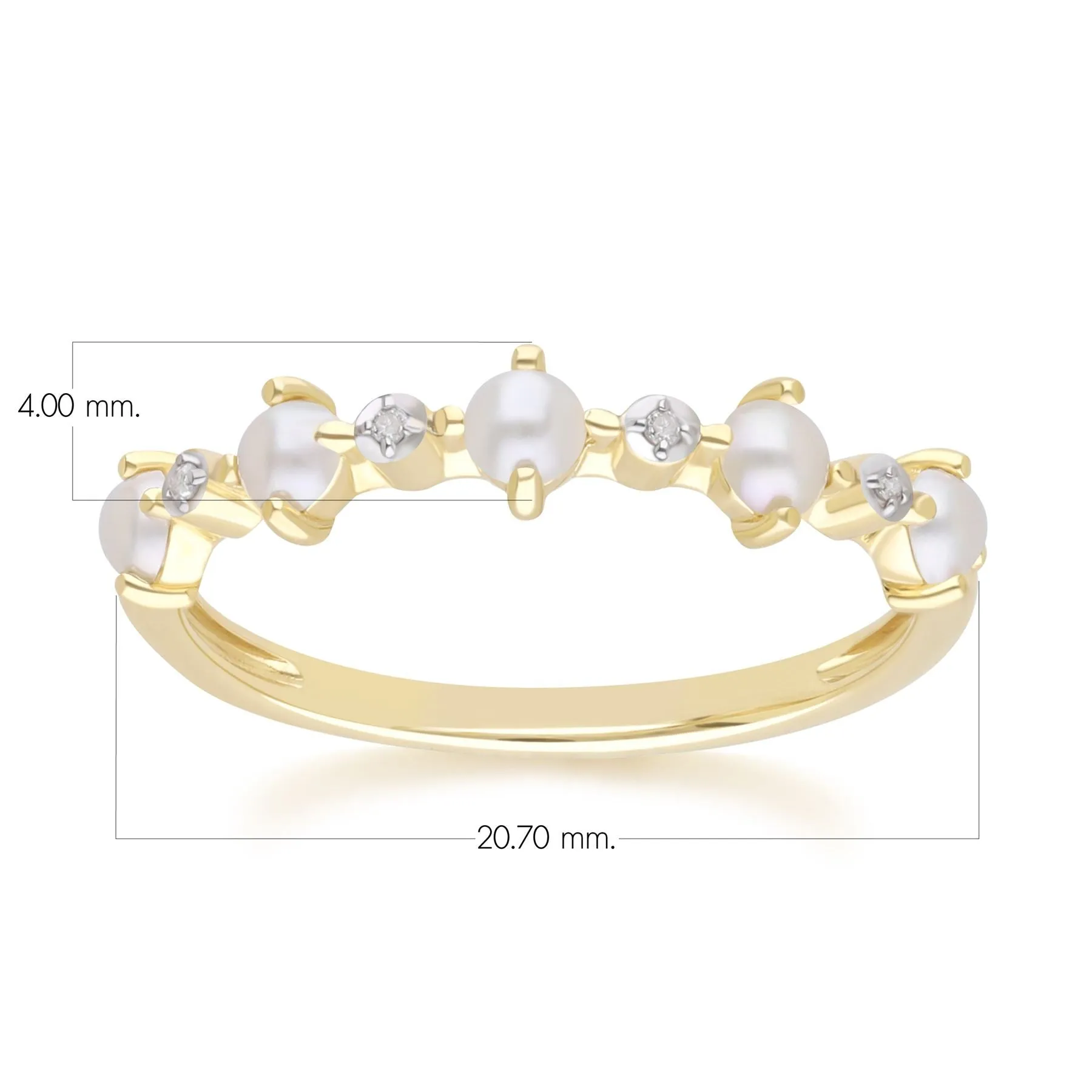 Classic Pearl & Diamond Eternity Ring in 9ct Yellow Gold sold by Gemondo Jewellery product image thumbnail 5